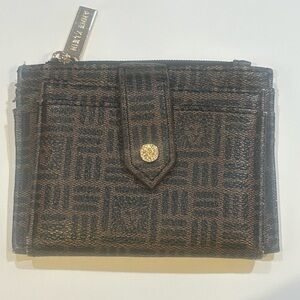 Anne Klein Textured Black and Brown Wallet